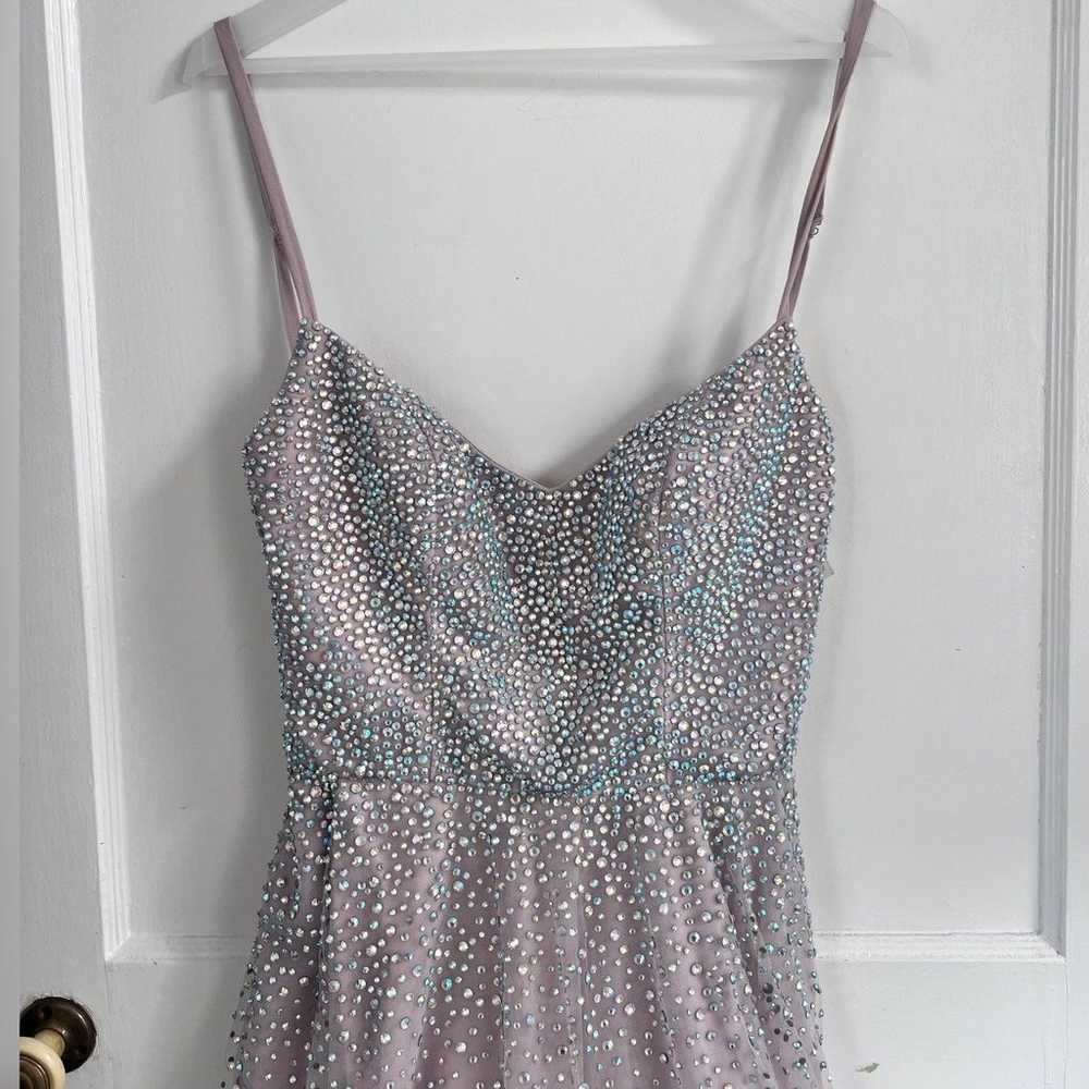 La Femme 27750 Mauve Dress Diamond Embellished Fo… - image 6