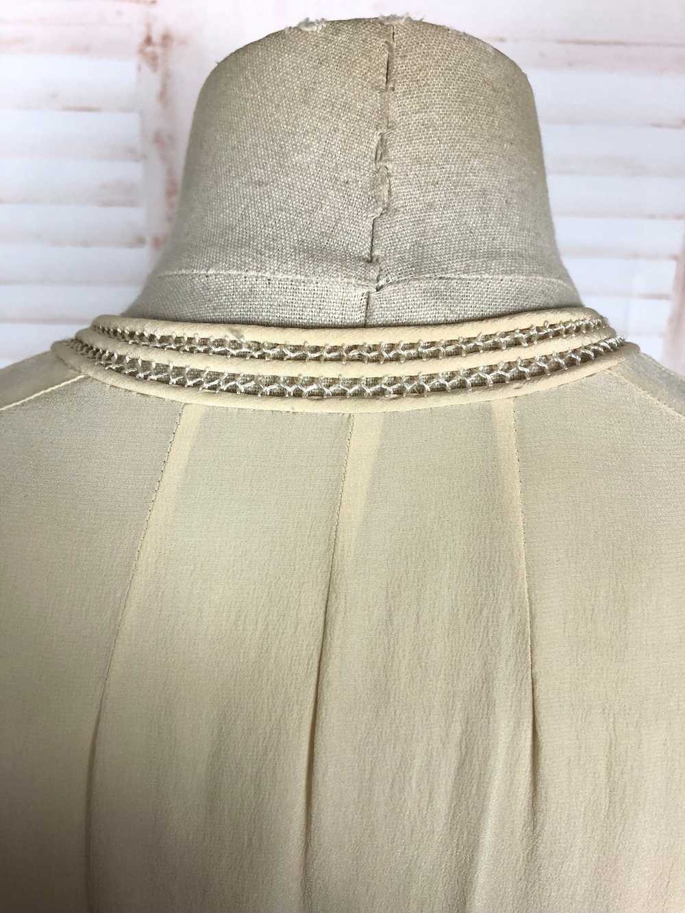 Exquisite Original 1930s Vintage Cream Dress With… - image 12