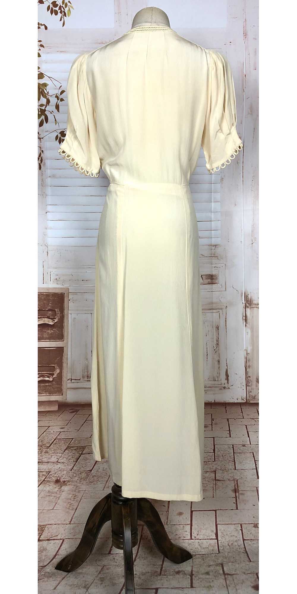 Exquisite Original 1930s Vintage Cream Dress With… - image 8