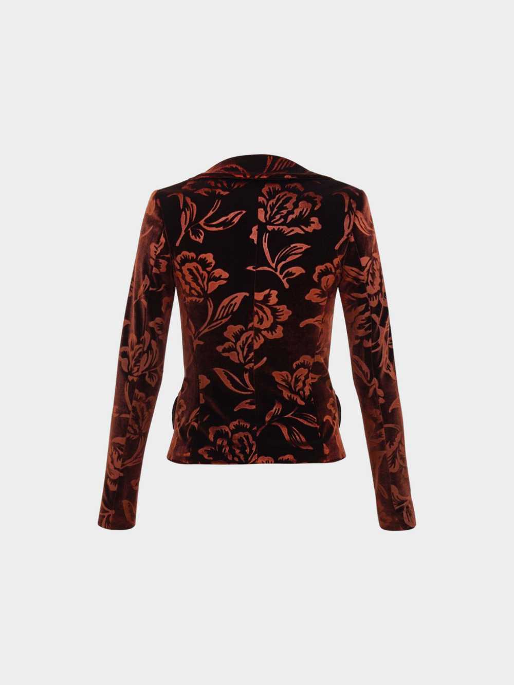 Dolce & Gabbana 2000s Brown Velour Floral Printed… - image 2