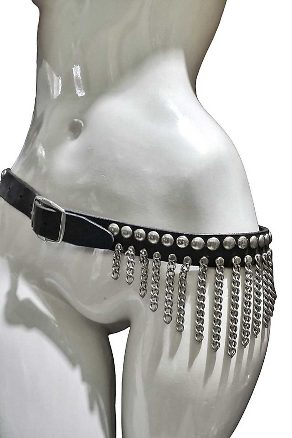 1980s Stud and Chain Fringe Belt Selected by Garb… - image 2