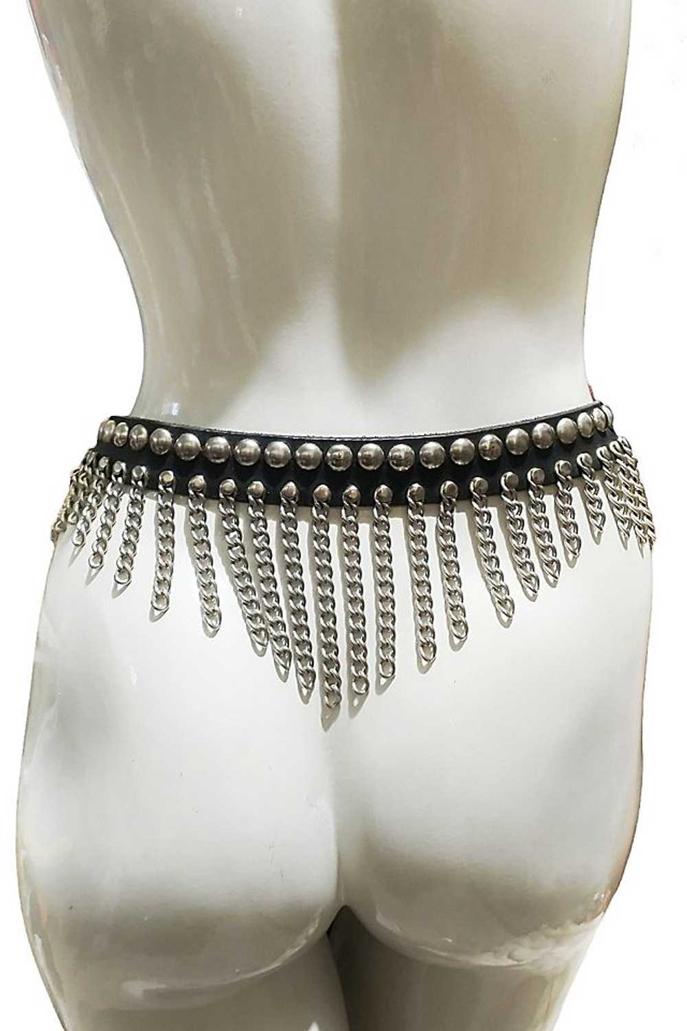 1980s Stud and Chain Fringe Belt Selected by Garb… - image 3