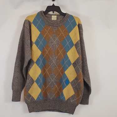 Trussardi Men Brown Plaid Sweater XL NWT - image 1