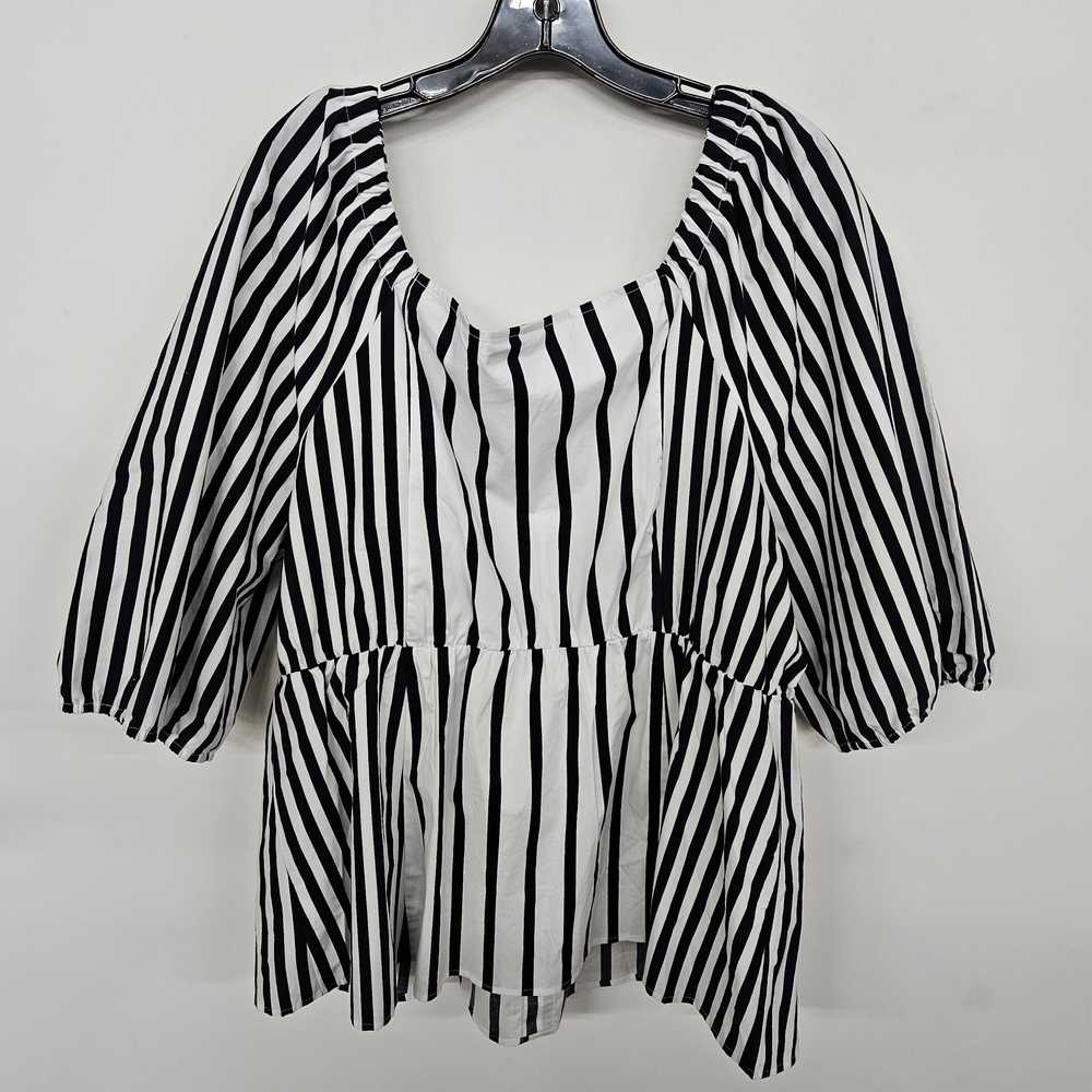Lane Bryant Black & White Striped Blouse - image 2