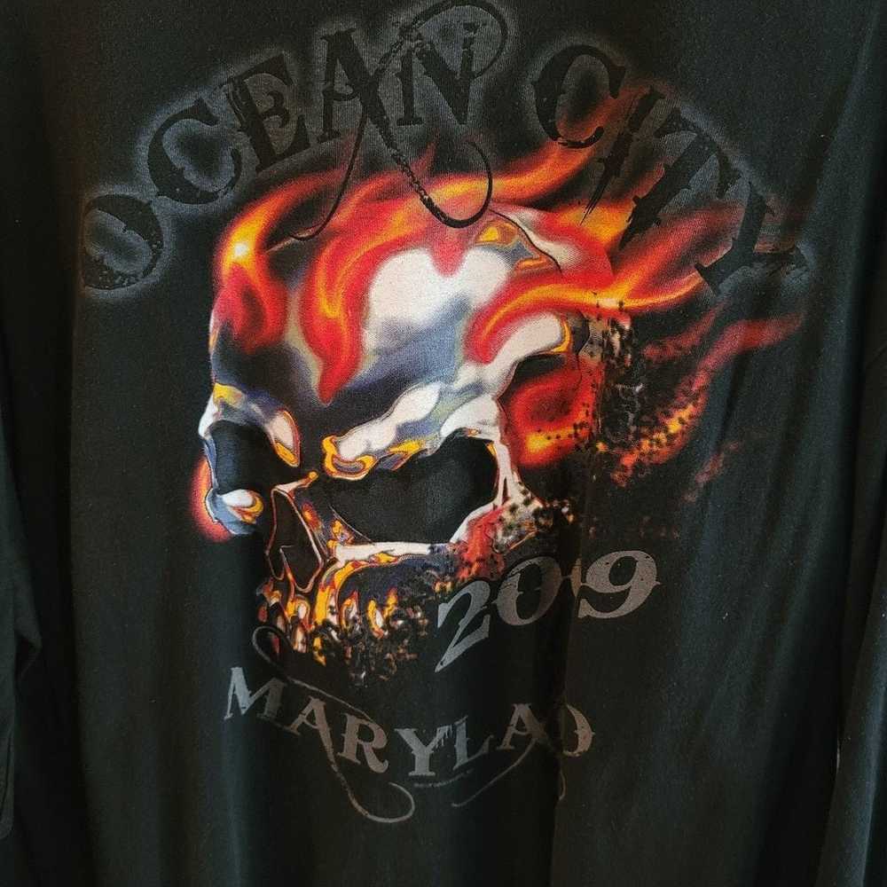 Vintage Hot Leathers Ocean City Maryland Skull Lo… - image 1