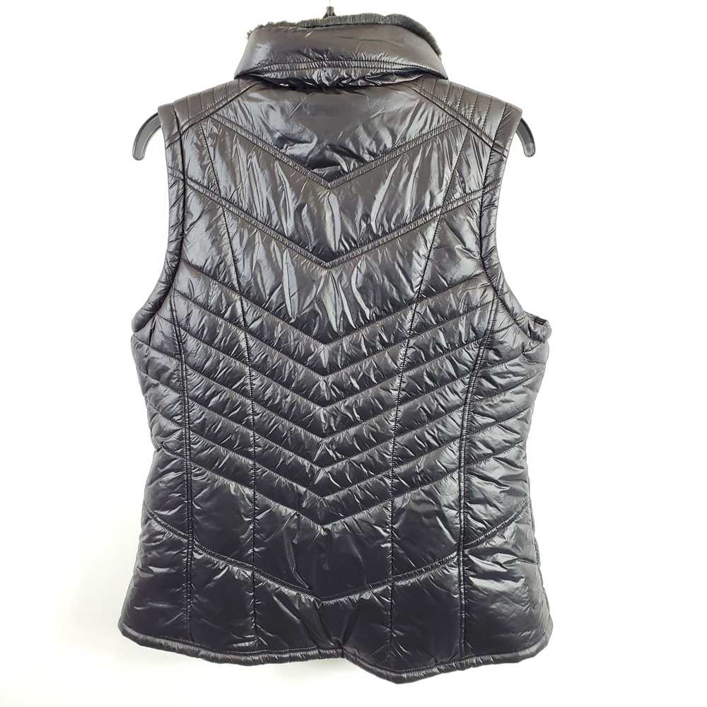 Michael Kors Women Black Quilted Faux Fur Vest L - image 2