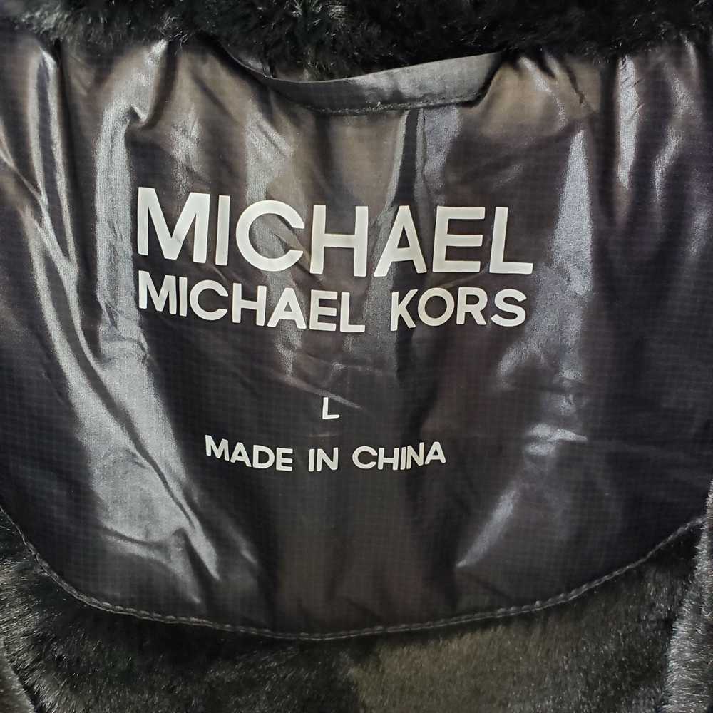 Michael Kors Women Black Quilted Faux Fur Vest L - image 3