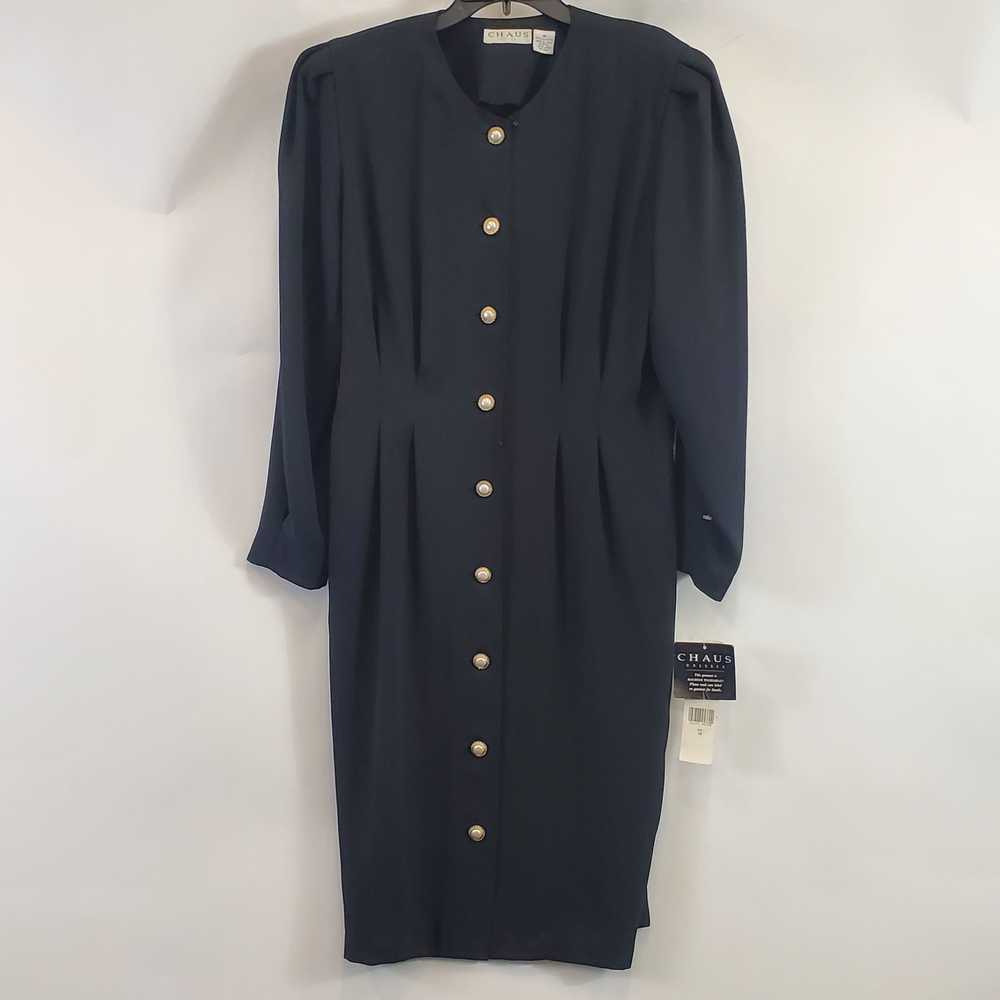 Chaus Women Black/ Pearlized Button Dress Sz16 NWT - image 1