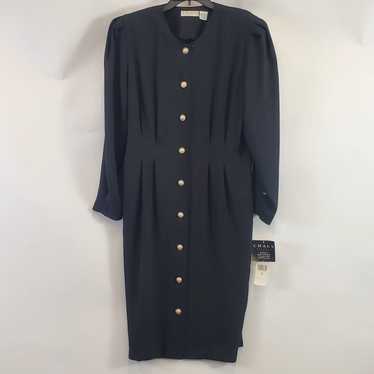 Chaus Women Black/ Pearlized Button Dress Sz16 NWT - image 1