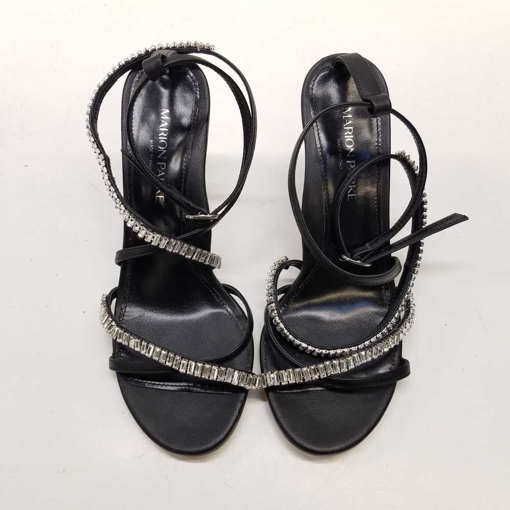 Marion Parke Embellished Wrap Heels Black 6.5 - image 5
