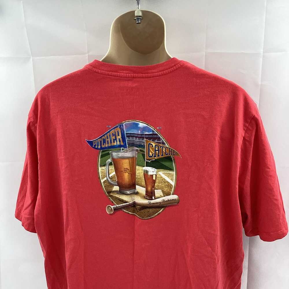 Tommy Bahama Men’s T Shirt Coral Red Baseball Bee… - image 6