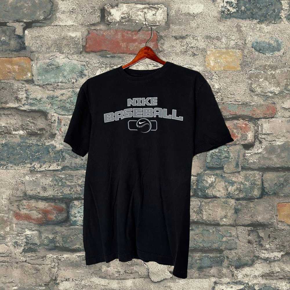 Nike Center Swoosh Shirt Baseball Jet Black Grey … - image 3