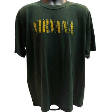 Nirvana Vintage Green Shirt With Name in Yellow  … - image 1