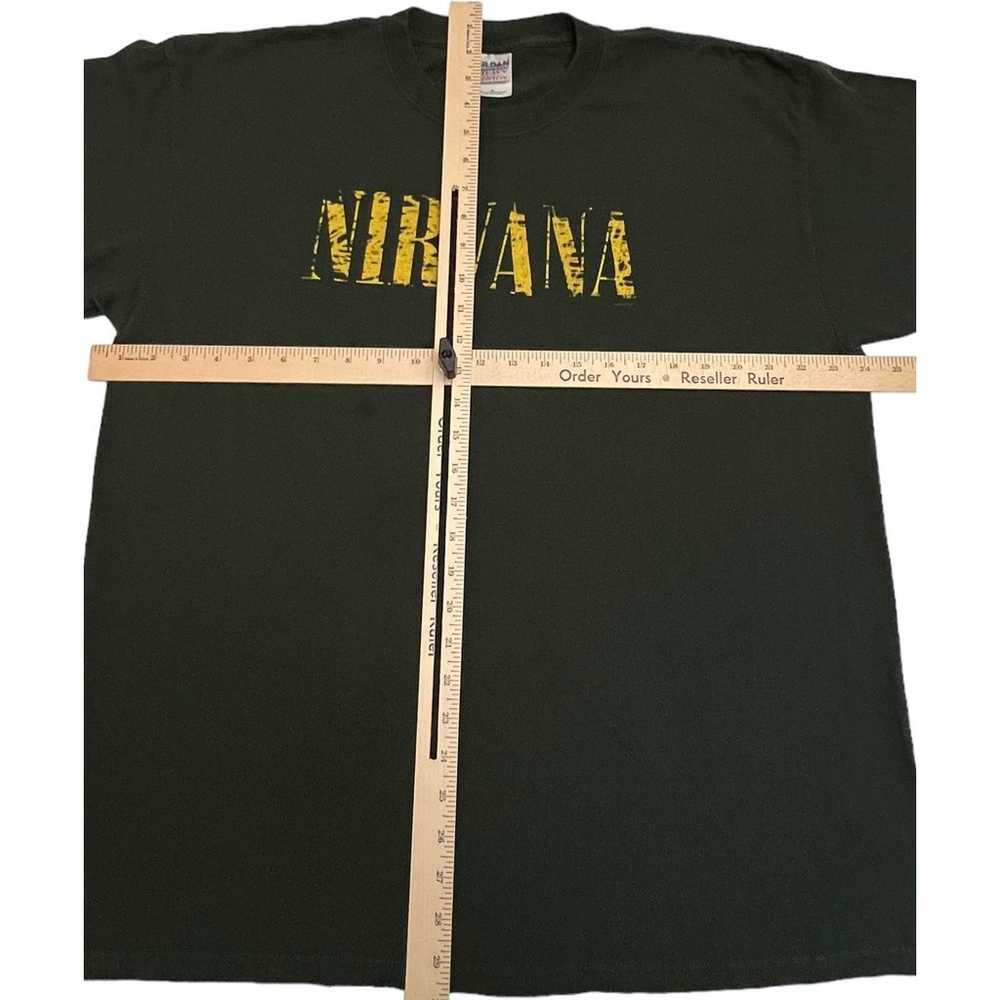 Nirvana Vintage Green Shirt With Name in Yellow  … - image 9