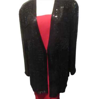 Morgan Taylor Silk Sequined Evening Jacket