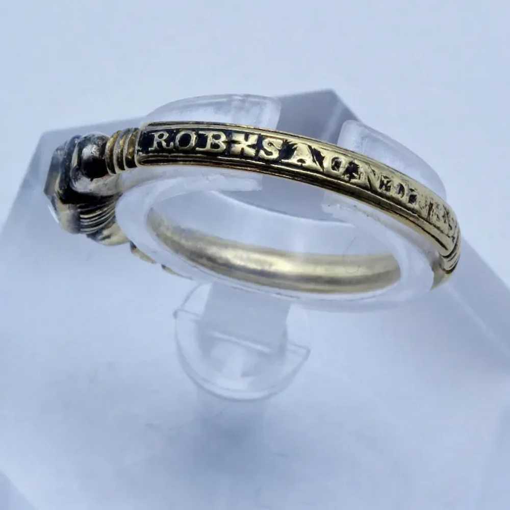 Antique Georgian Skull Memorial Ring Gold crystal… - image 10