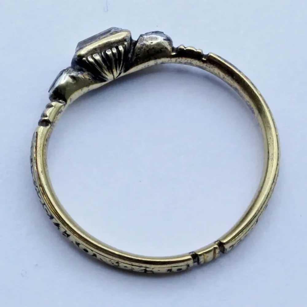 Antique Georgian Skull Memorial Ring Gold crystal… - image 11