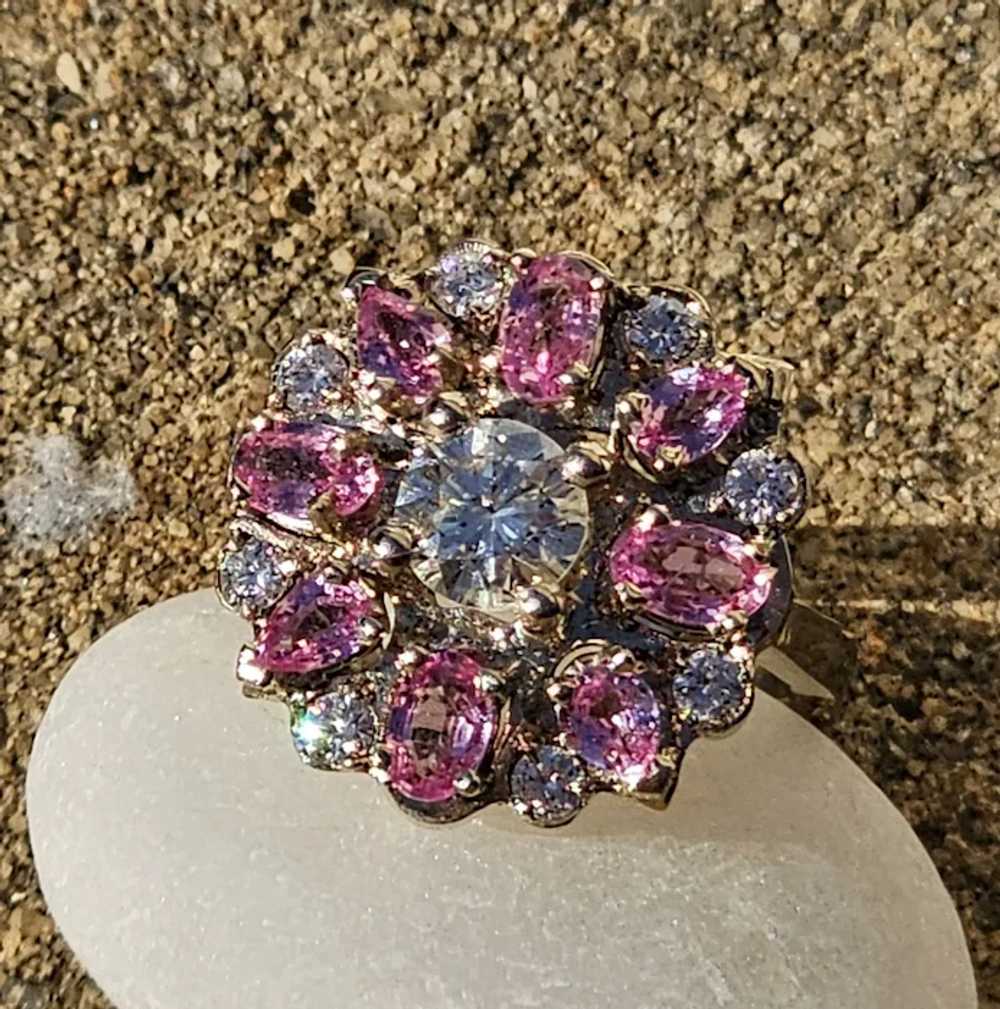 Pink sapphire and diamond ring - image 12