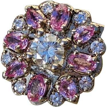 Pink sapphire and diamond ring - image 1