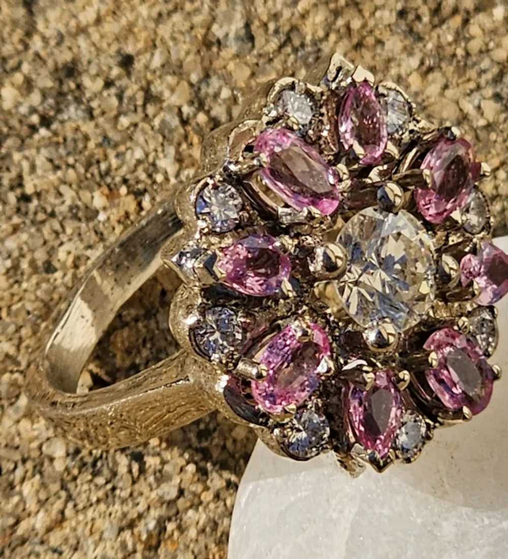 Pink sapphire and diamond ring - image 7
