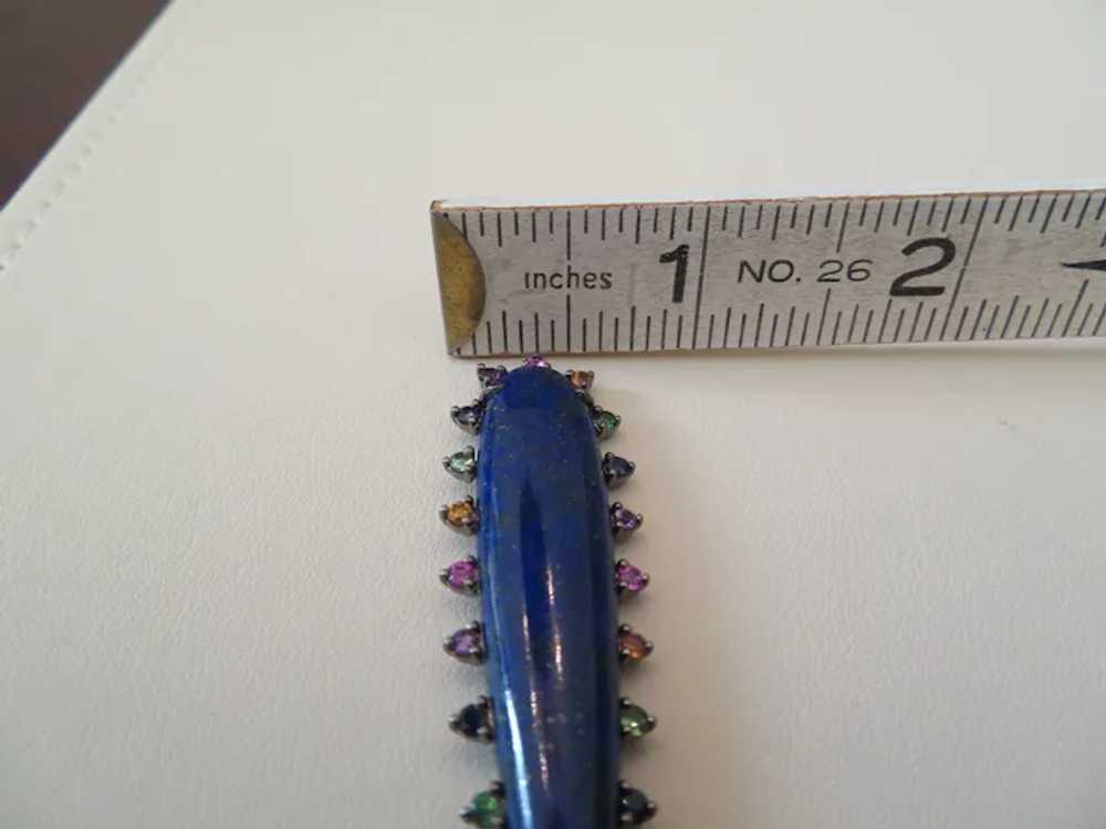 Highly Unusual Lapis and multi-color Sapphire ear… - image 10