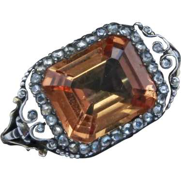 Antique Georgian ring Certified Imperial topaz di… - image 1