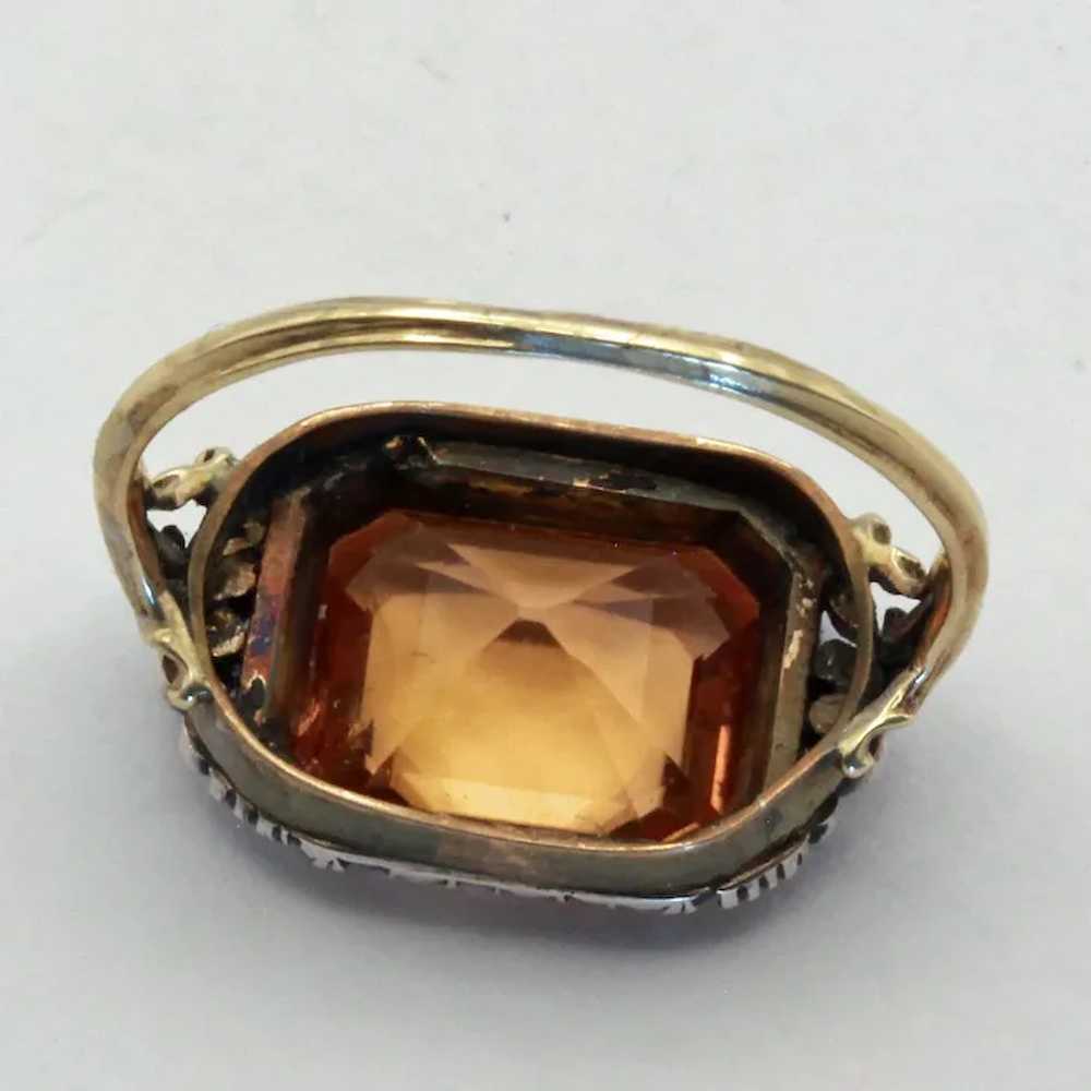 Antique Georgian ring Certified Imperial topaz di… - image 3