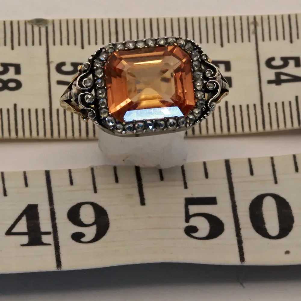 Antique Georgian ring Certified Imperial topaz di… - image 4