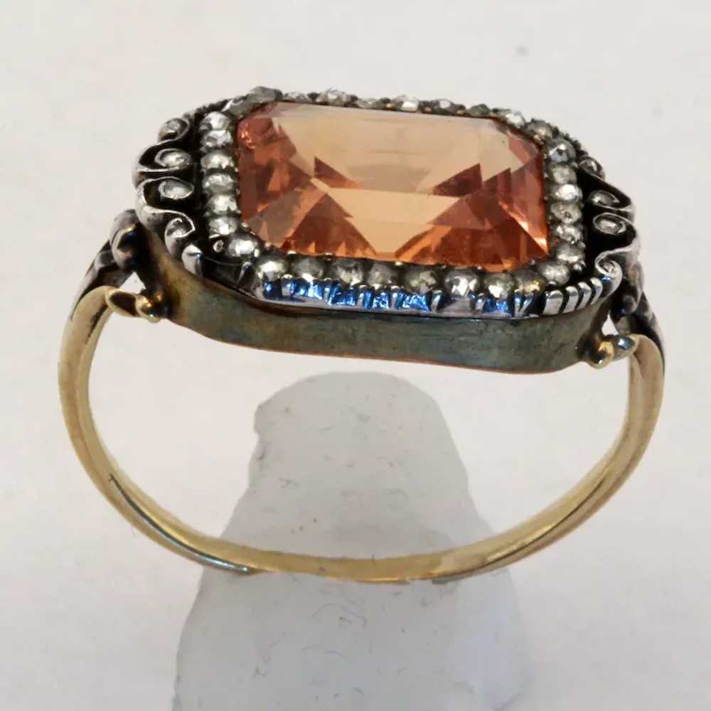 Antique Georgian ring Certified Imperial topaz di… - image 7