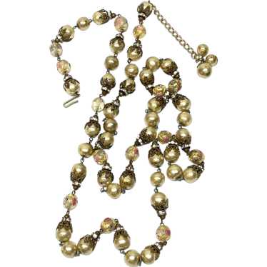 Vintage 1960's Miriam Haskell Style Necklace ~ Ba… - image 1