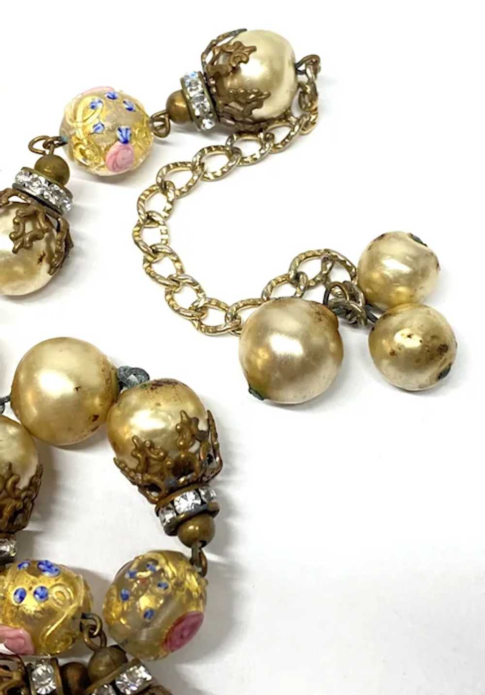 Vintage 1960's Miriam Haskell Style Necklace ~ Ba… - image 5