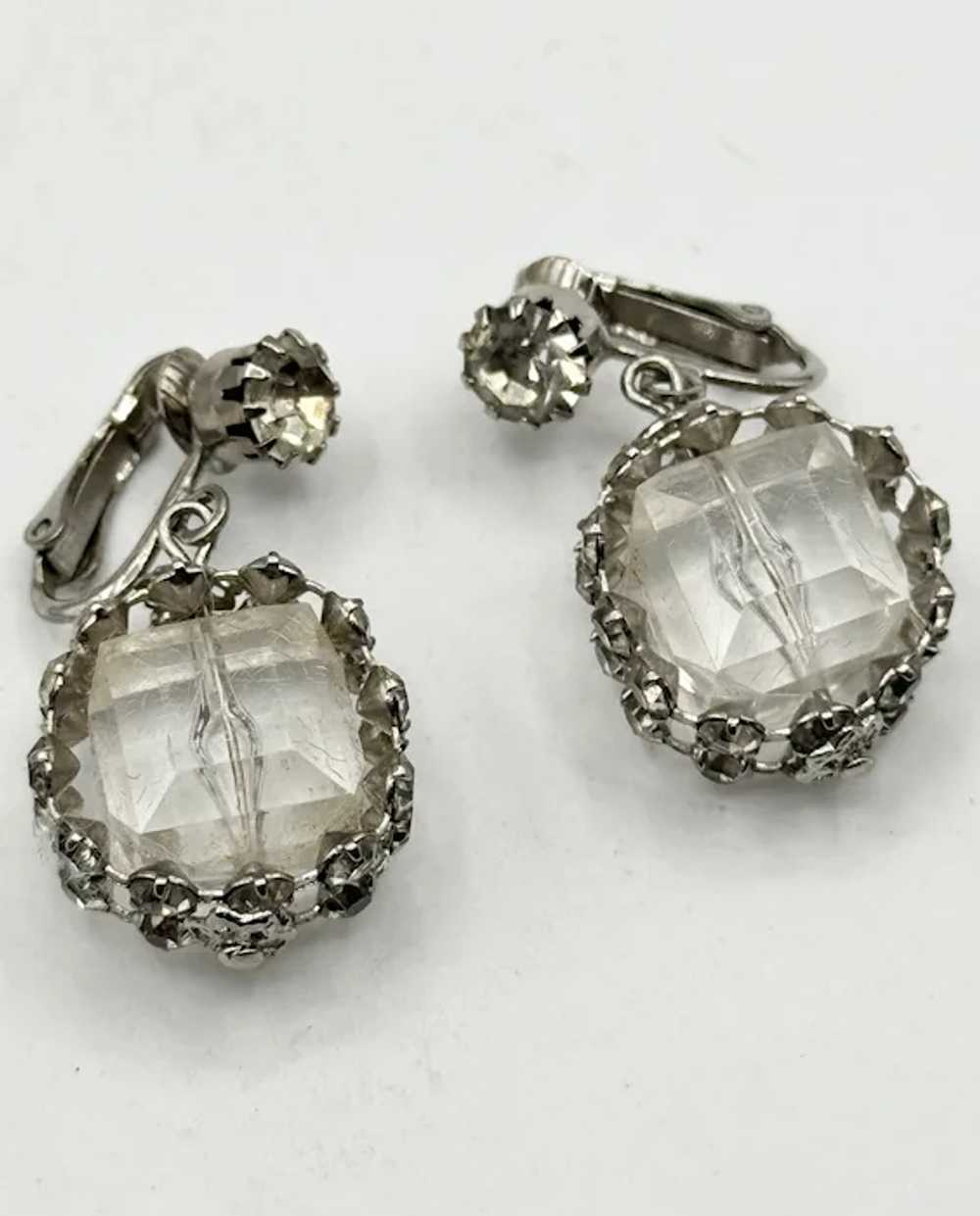Vintage celebrity crystal rhinestone drop earrings - image 2