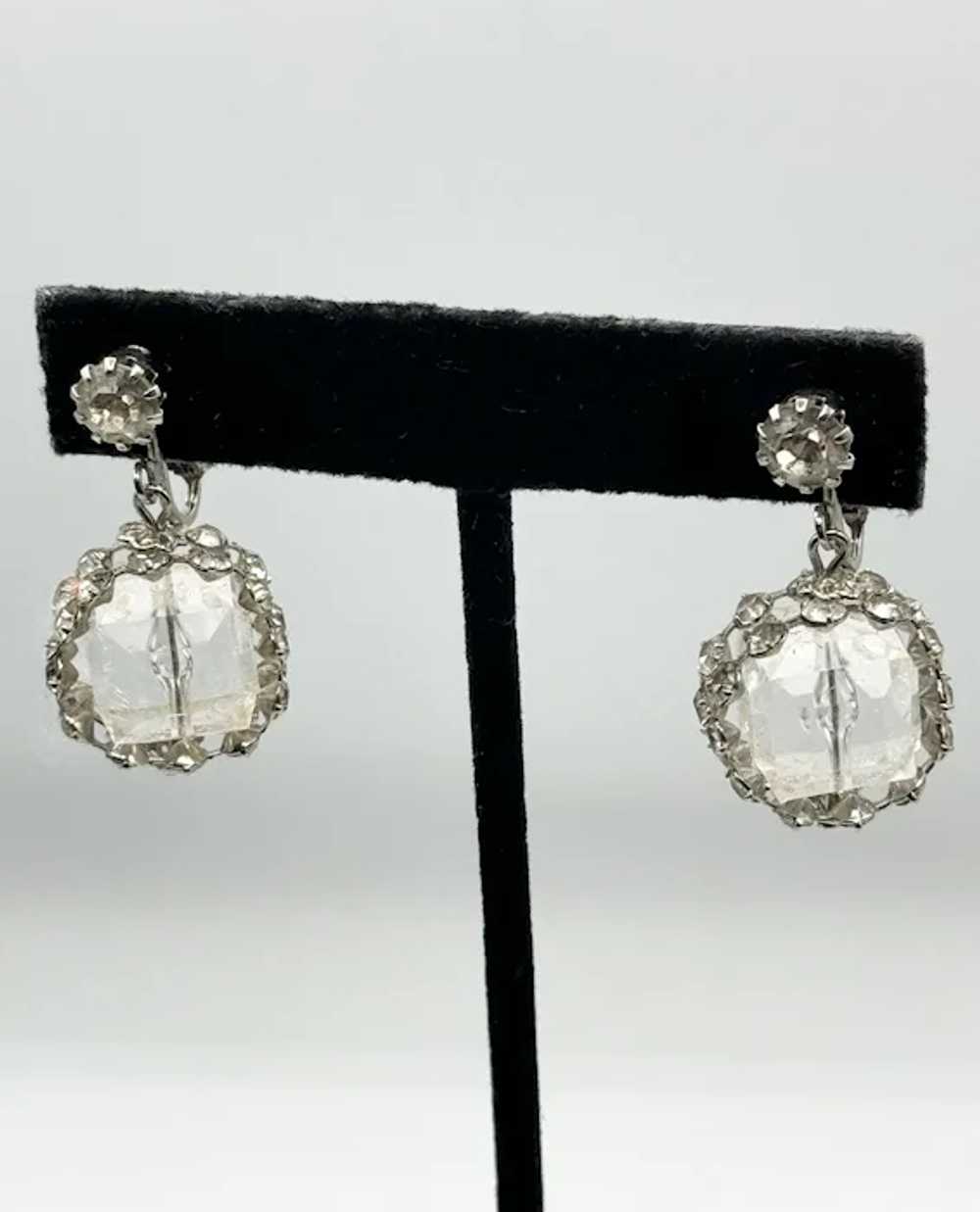 Vintage celebrity crystal rhinestone drop earrings - image 3