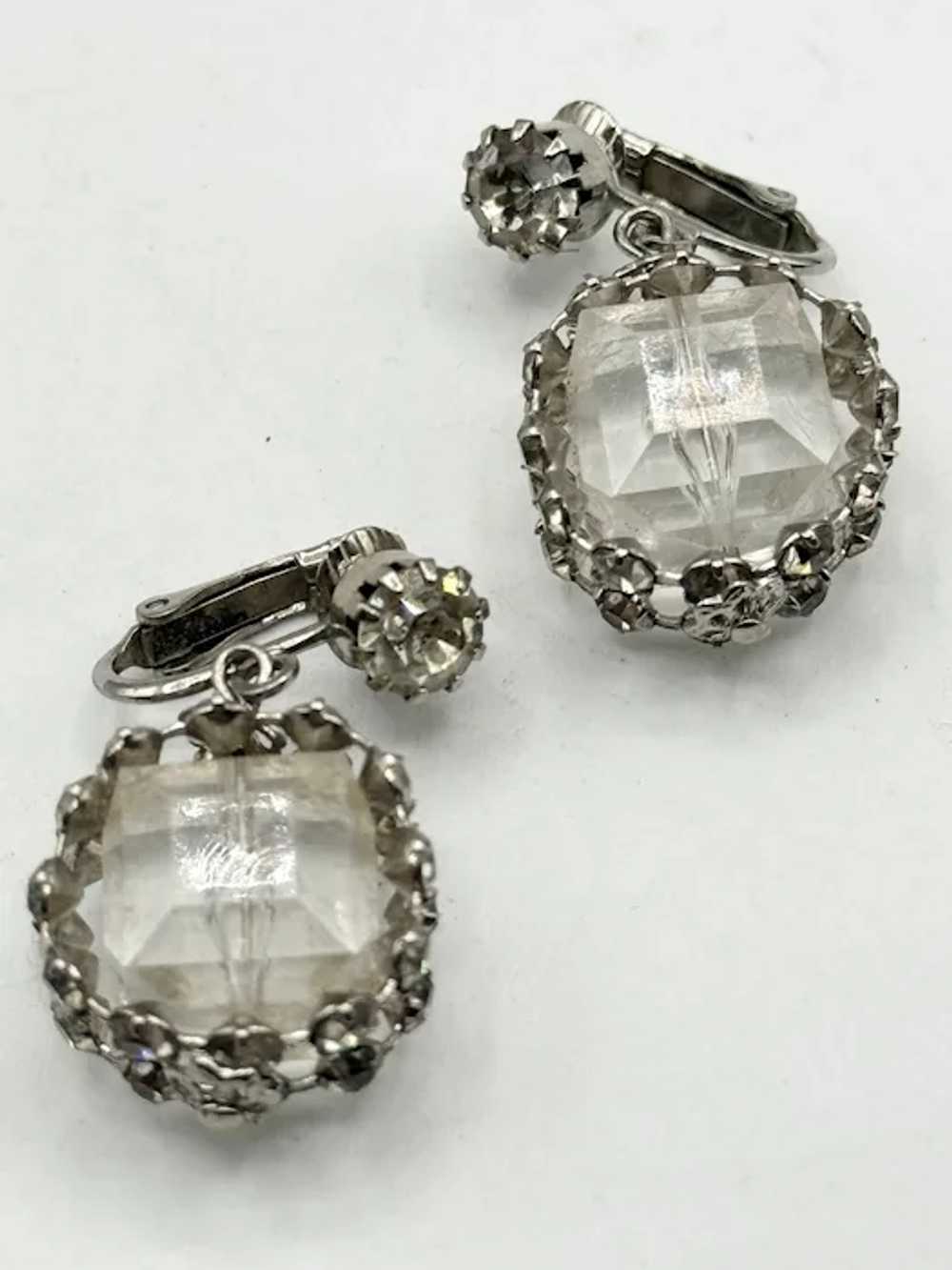 Vintage celebrity crystal rhinestone drop earrings - image 4