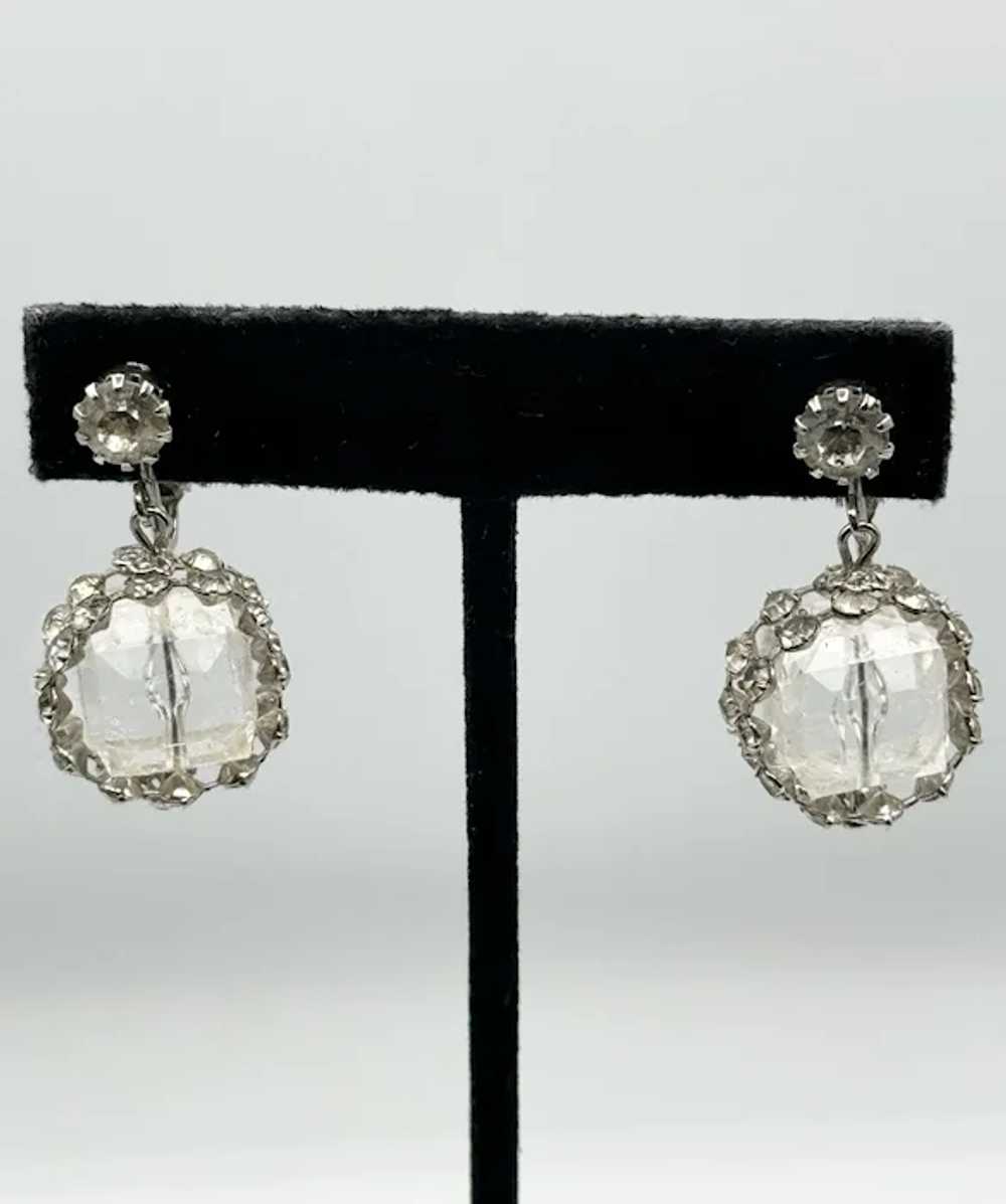 Vintage celebrity crystal rhinestone drop earrings - image 5