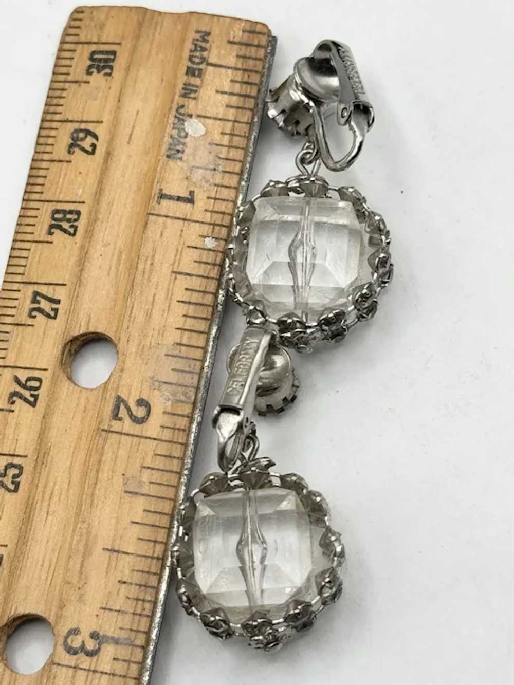Vintage celebrity crystal rhinestone drop earrings - image 6