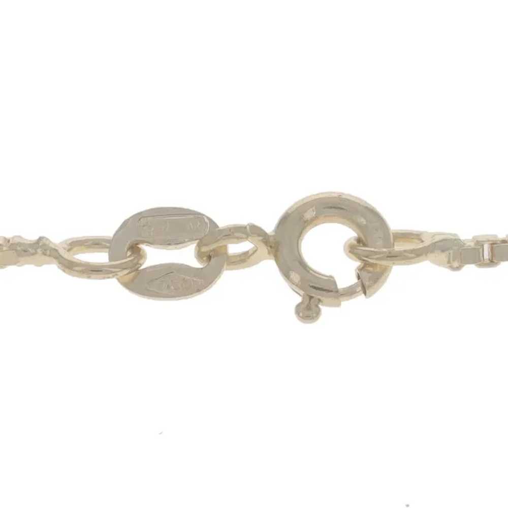 Yellow Gold Bead Station Box Chain Bracelet 6 3/4… - image 5