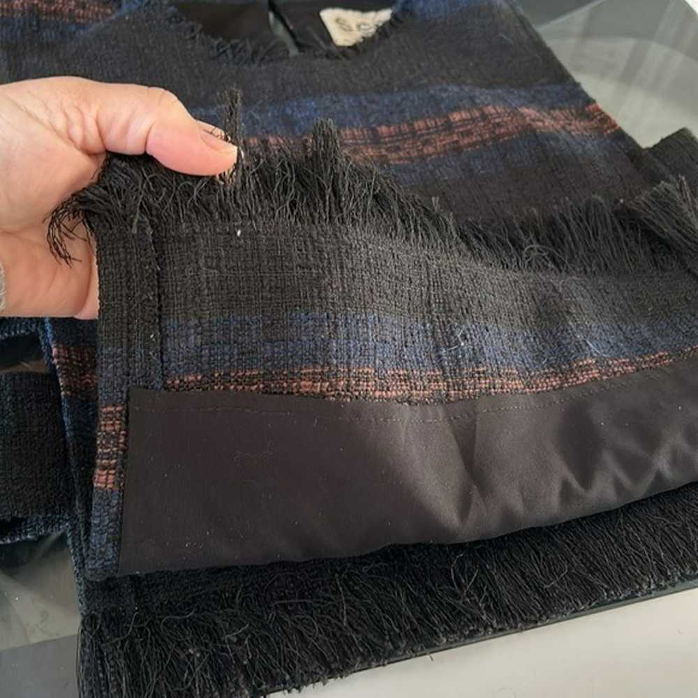 Sea New York Cut Out Side Tweed Fringe Linen Blen… - image 7