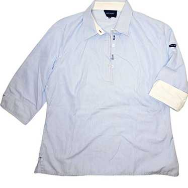 Saint James pinstriped 100% cotton collared shirt… - image 1