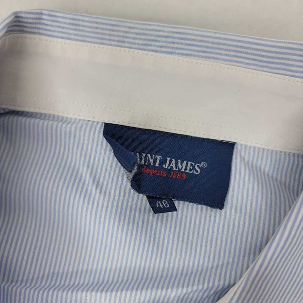 Saint James pinstriped 100% cotton collared shirt… - image 7