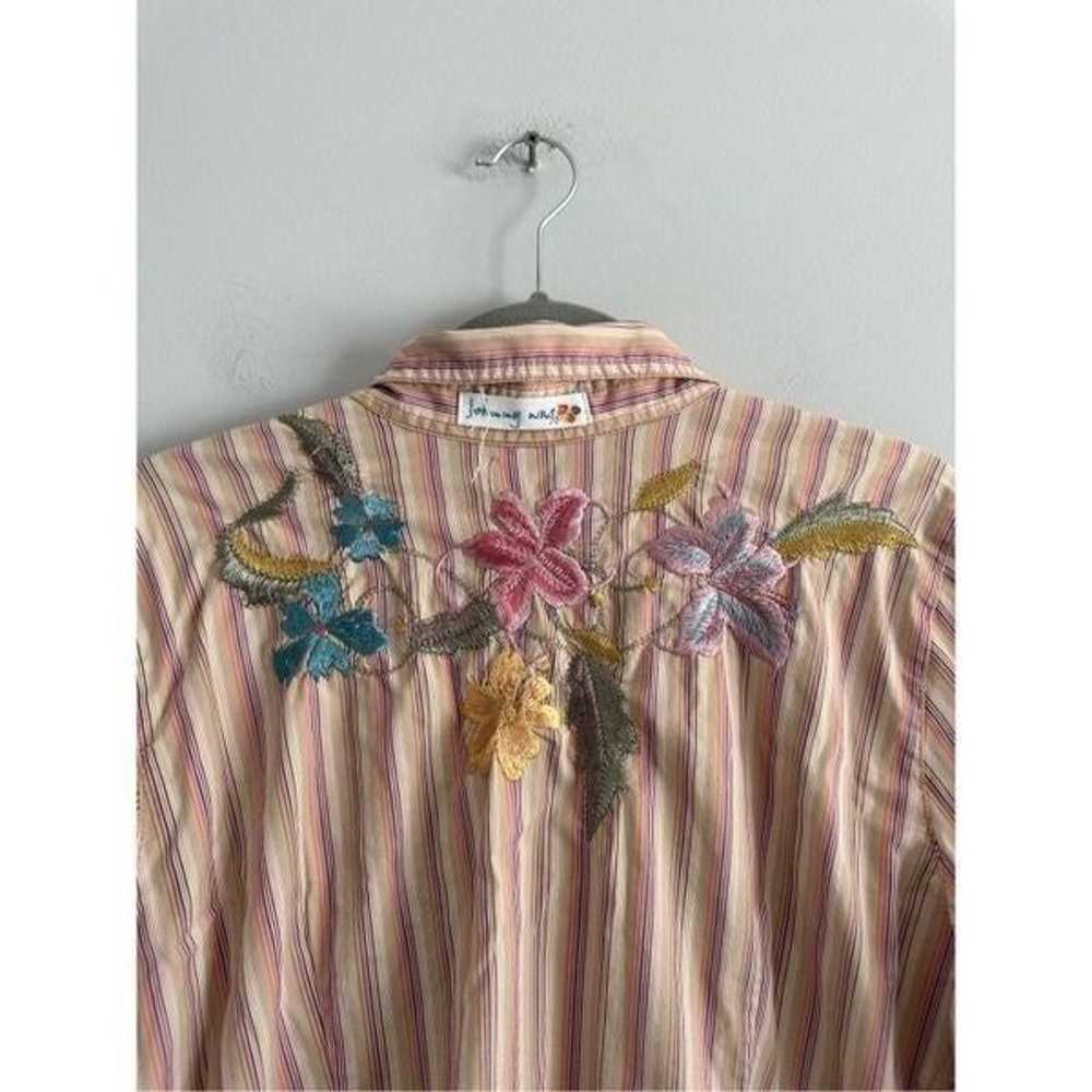 Johnny Was Striped Embroidered Floral
Button Up S… - image 4