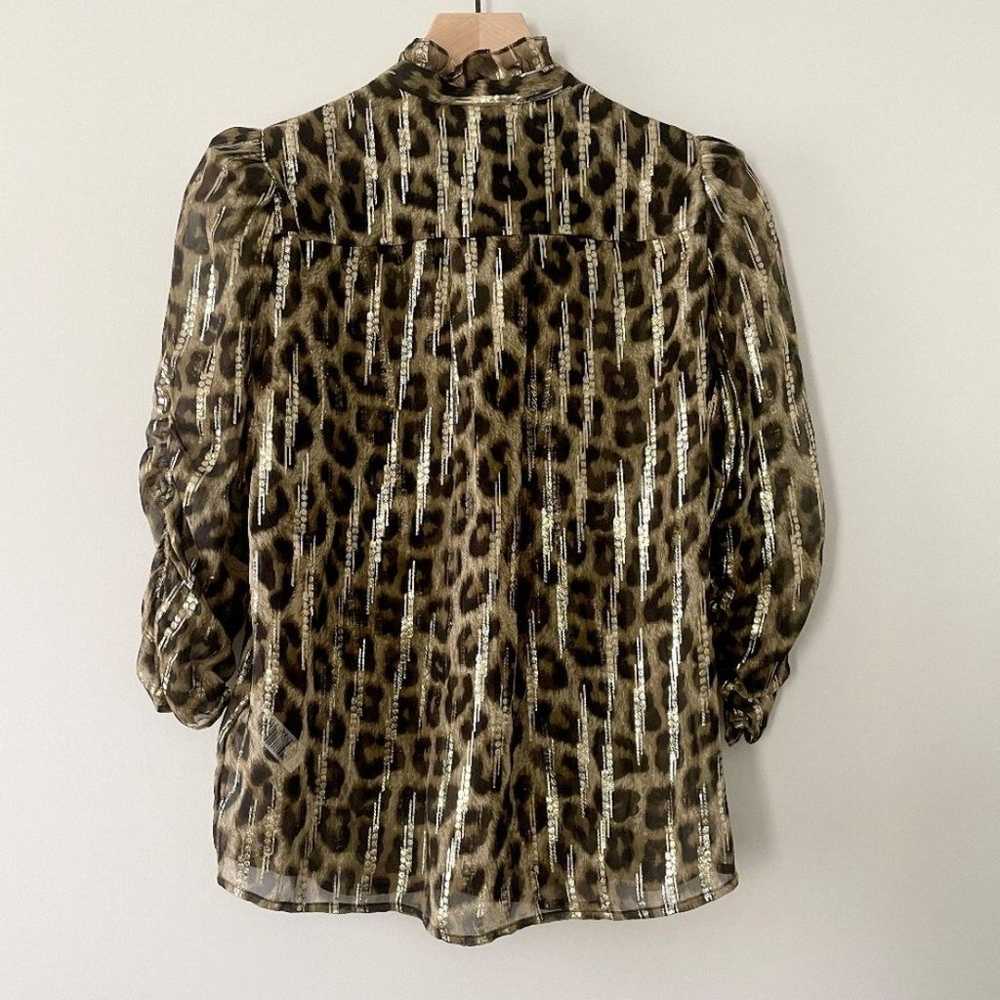 Ba&sh Jaura Silk Blouse XSmall Leopard Animal Pri… - image 4