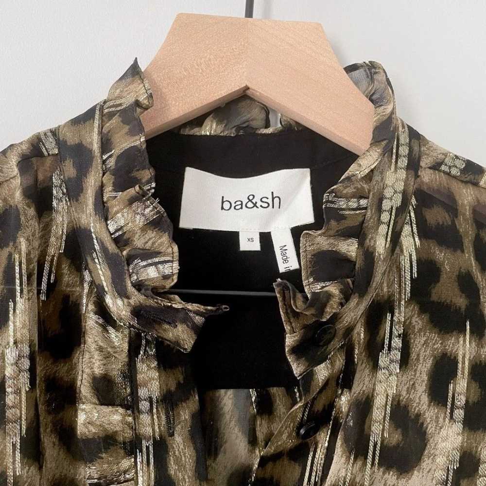 Ba&sh Jaura Silk Blouse XSmall Leopard Animal Pri… - image 5