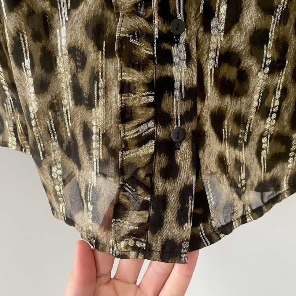 Ba&sh Jaura Silk Blouse XSmall Leopard Animal Pri… - image 7