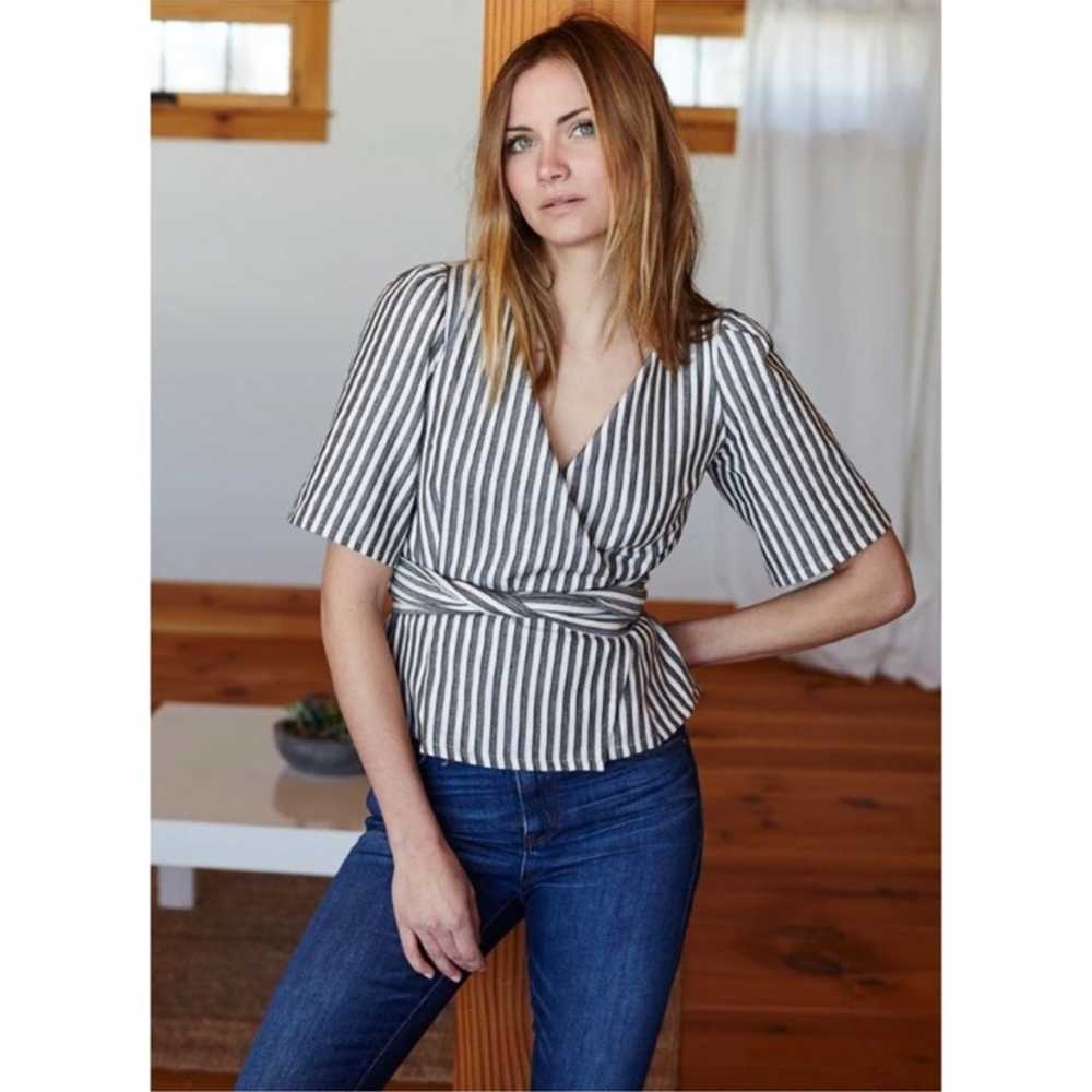 Emerson Fry striped wrap top size xsmall - image 5