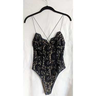 Vena Cava Sleeveless Navy Lace Bodysuit - image 1