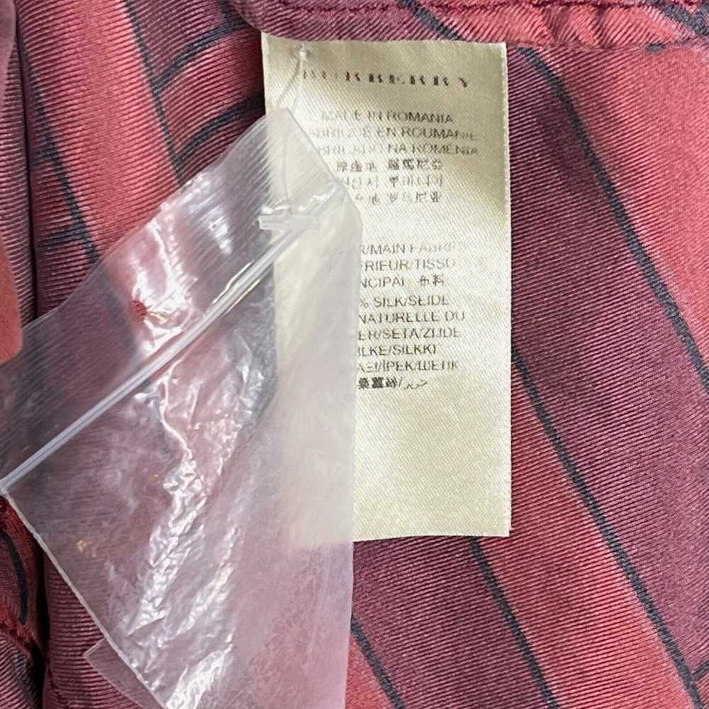 Burberry London Belt Print Silk Button Down Shirt… - image 5