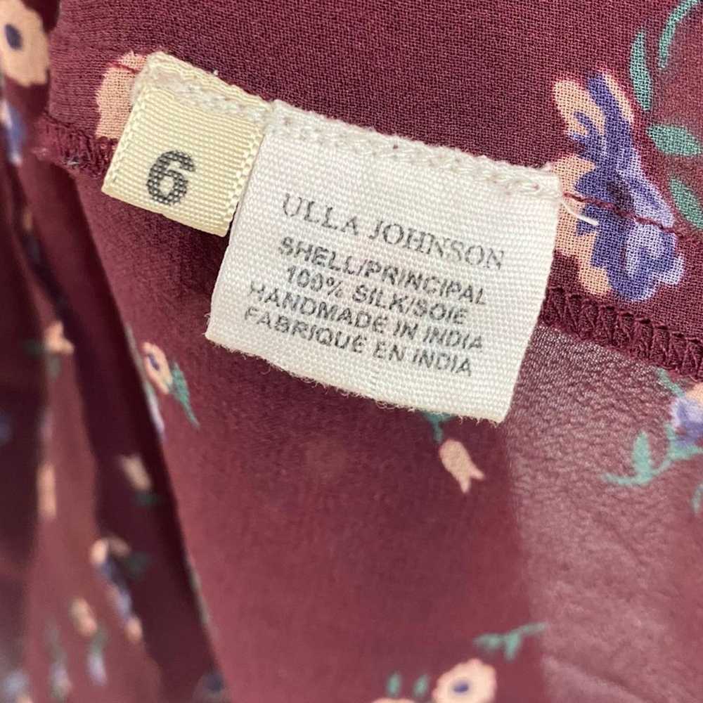 Ulla Johnson Burgundy Floral Embroidered Sheer Li… - image 7