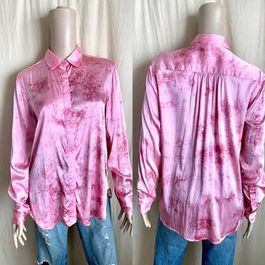 Christiansen + Giraldo designer marbled pink silk 