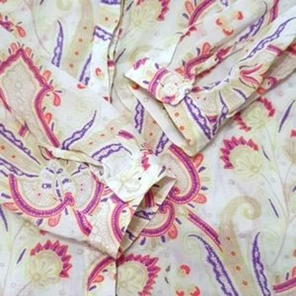 Etro Ramie Multicolor Paisley Button down Shirt S… - image 2